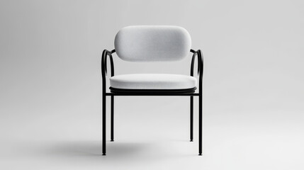Fototapeta premium the minimalist black and white working chair with a sleek and ergonomic design, displayed in a clean, professional aesthetic
