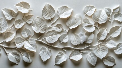Elegant White Leaf Design