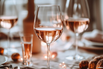 Close-Up of Wine Glasses at a Party with Blurred Background