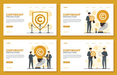 Intellectual property landing page template Copyright vector concept copyright illustration