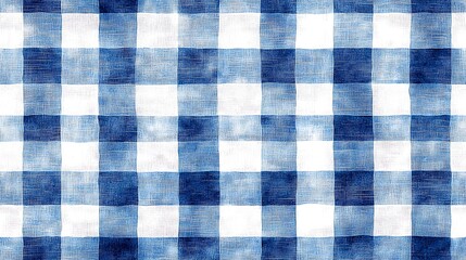 Seamless pattern Blue and White Gingham Check Fabric Texture