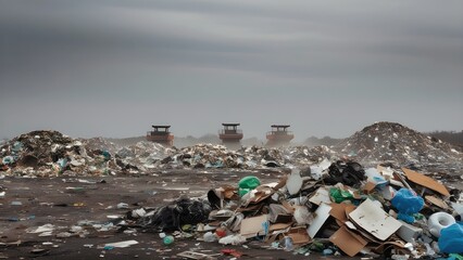 Massive Trash Dump with Plastic, Metal, and Pollution