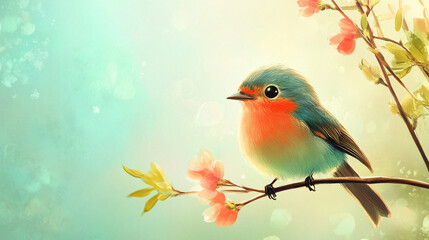 Fototapeta premium cute nature beautiful fluffy bird background