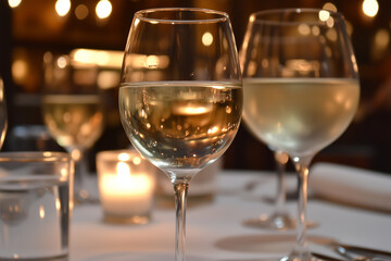 Close-Up of Wine Glasses at a Party with Blurred Background