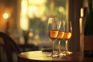 Close-Up of Wine Glasses at a Party with Blurred Background