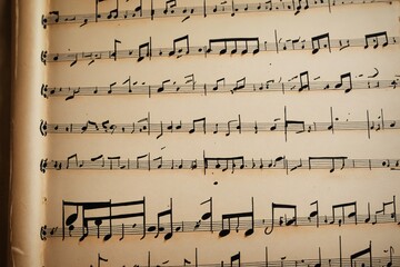 Fototapeta premium Vintage Sheet Music Classical Notes Musical Score Antique Music Paper Melody Song H
