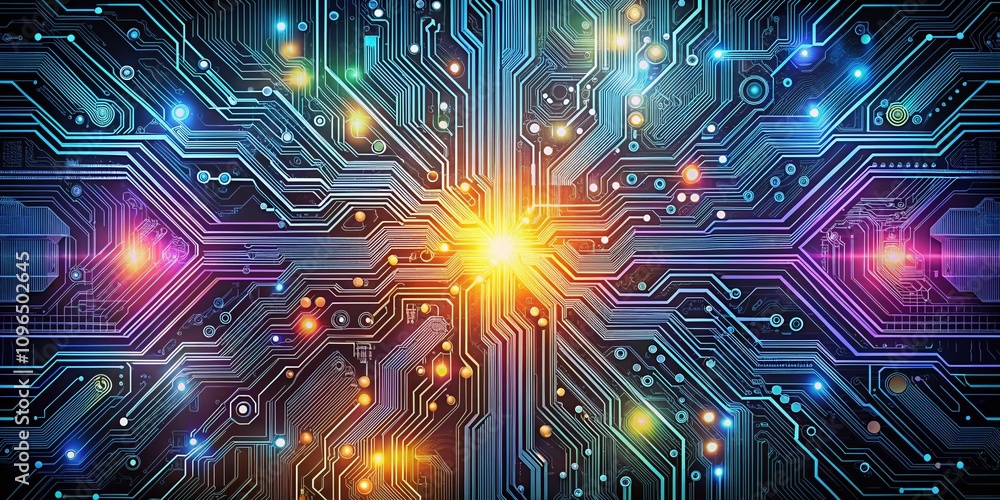Poster abstract modern digital science technology futuristic circuit board design with high-tech communicat