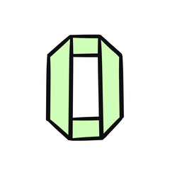  letter O in colorful pastel origami style on transparency background