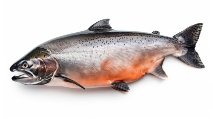 Naklejka premium Salmon fish isolated on white without shadow