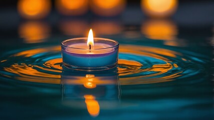 citrus orange tealight candle isolated in gradient background