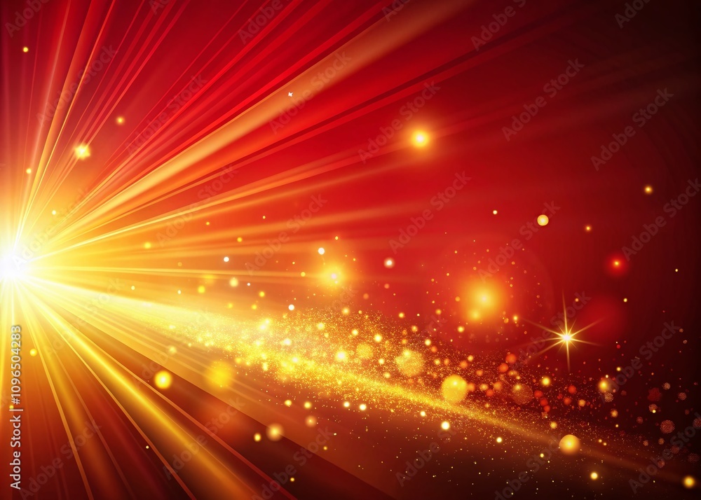 Aufkleber abstract red background with glowing golden light rays creating a dramatic atmosphere, perfect for a
