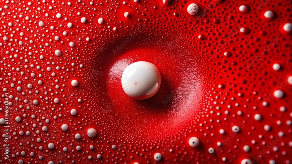 Poster Abstract Red Surface with White Spot Creating a Unique Visual Experience, Perfect for Artistic and Contemporary Design Applications in Print and Digital Media