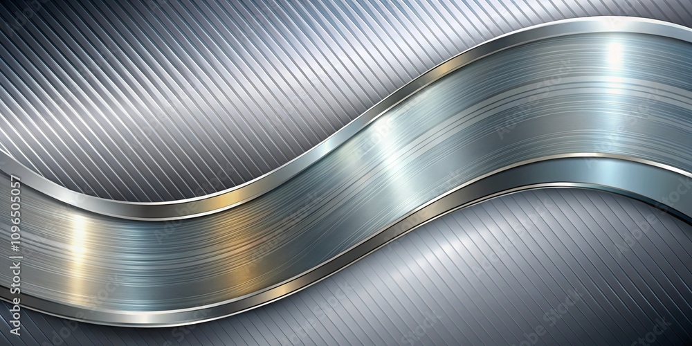 Poster abstract silver dark background with main subject on the right and ample copy space for creative and