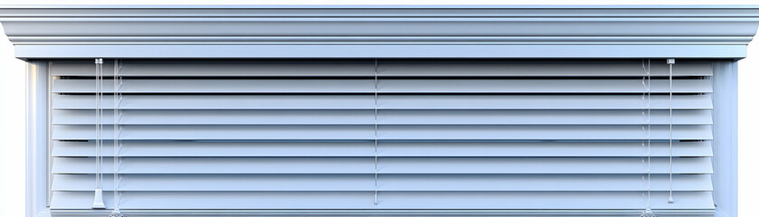 Light Blue Venetian Blinds with Trim. Window Covering