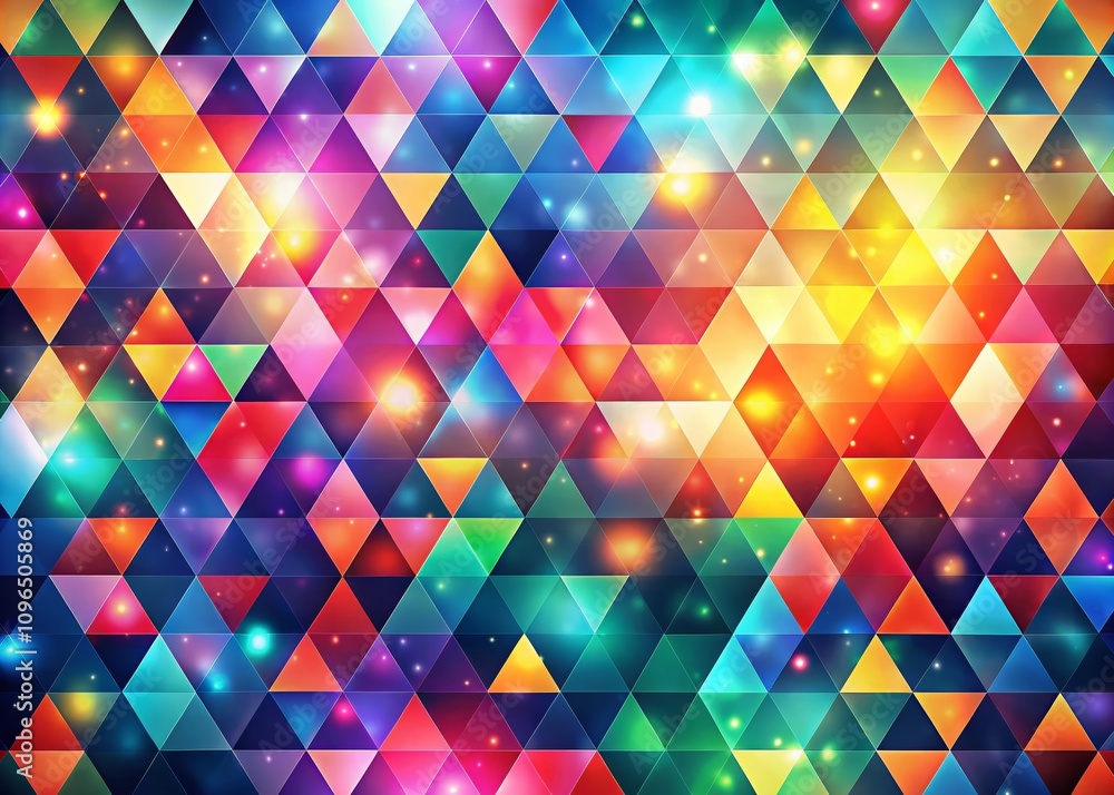Poster abstract triangle patterns with bokeh effect - geometric triangular background for modern design and