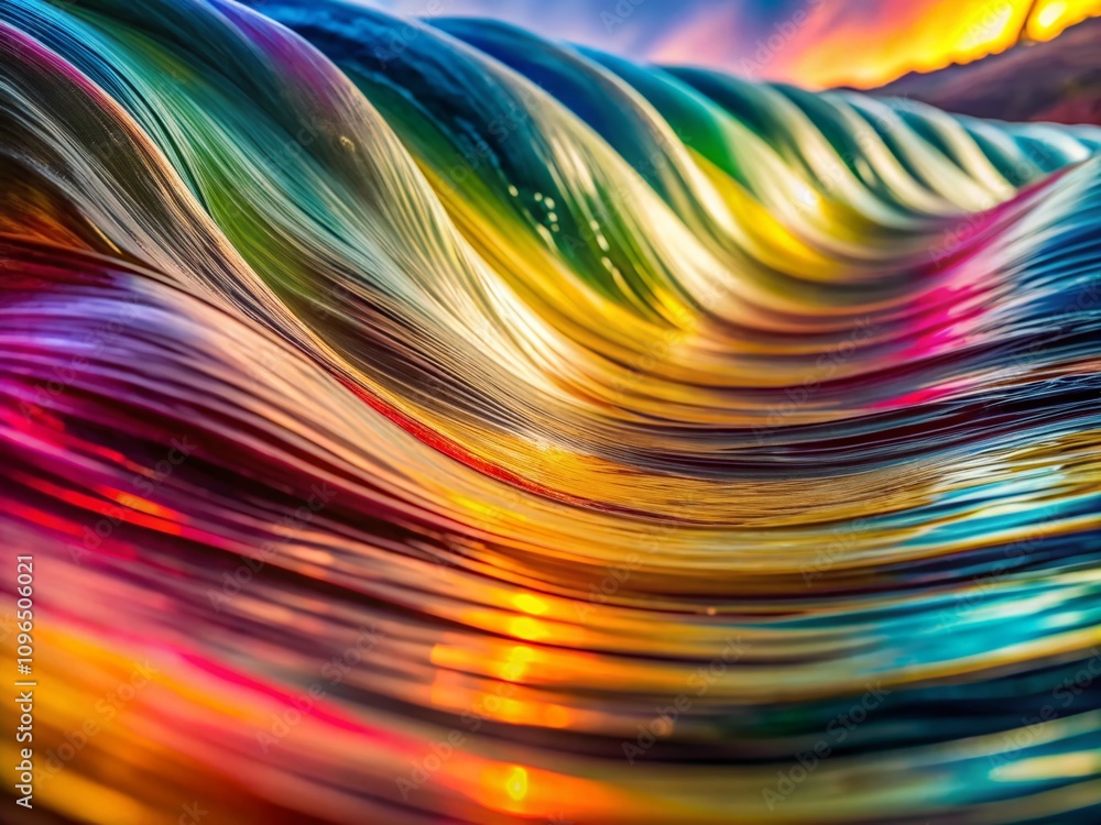 Poster abstract vertical colored wave line pattern in documentary photography style, capturing the fluidity