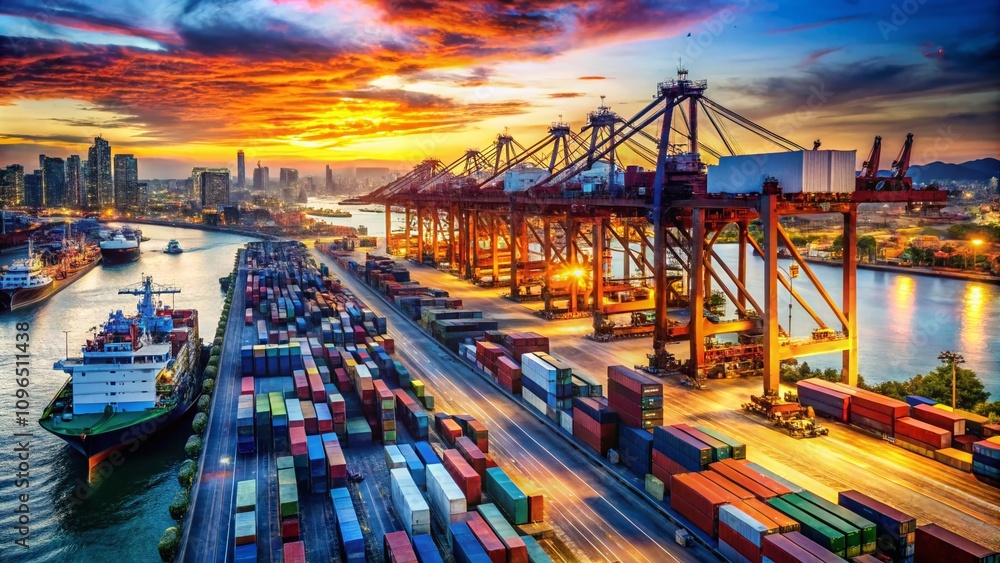 Aufkleber advanced cargo container ships utilizing cutting-edge technology for efficient global logistics and 