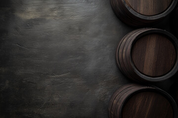 Fototapeta premium Wine Barrel Wooden Barrel Concept Background