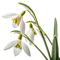 Snowdrops isolated on a transparent background, png