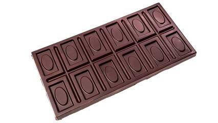Bitter dark chocolate bar isolated on a white background