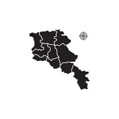 Armenia vector map isolated on white background Illustration
