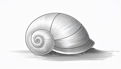 Obraz premium 연필로 그린 나선형 조개껍데기 스케치