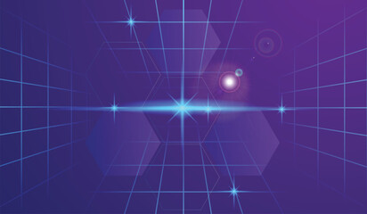 Futuristic Sci-Fi Portal with Flare Lights in the Distance. Science backgrounds and textures vector © Eugen