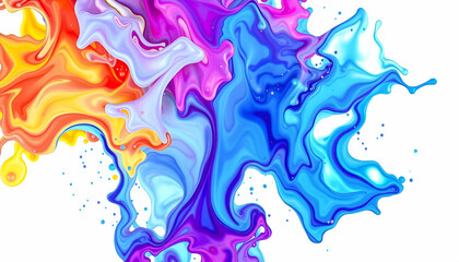Colorful ink splashes 3D Color Splash 
