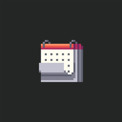 this is pixel art calendar icon  this item good for presentations,stickers, icons, t shirt design,game asset,logo and your project.
