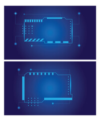 Modern Sci-Fi Technology Frames in Blue. Futuristic tech and business vector illustration
