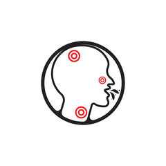 Coughing person logo symbol icon isolated on white background Illustration