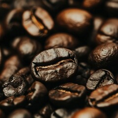 Close Up of Roasted Coffee Beans