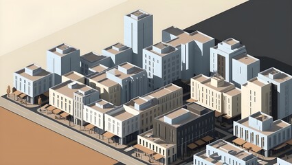 Geometric Urban Landscape: Clean Lines and Muted Elegance