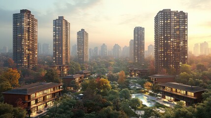 Luxury Apartments nestled in Autumnal Urban Oasis