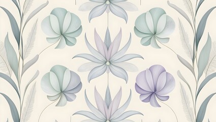 Fototapeta premium Delicate, intricately detailed flowers with soft
