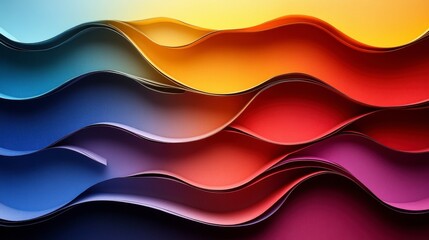 Abstract Colorful Paper Art: A Stunning Composition of Wavy Layers