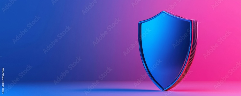 Poster anti tracking with shield concept. blue shield design with a gradient background.