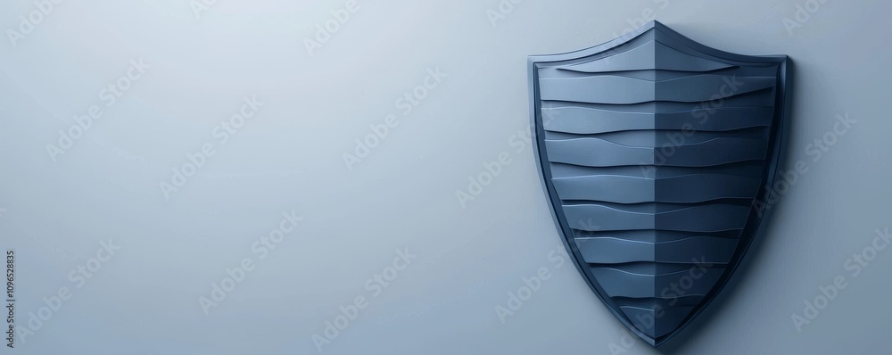 Poster Anti tracking with shield concept. Shield on a textured background symbolizing protection and security.