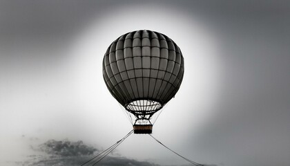 빈티지 느낌의 열기구와 열기구에 달린 바구니