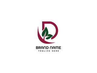 d letter leaf logo for a brand 