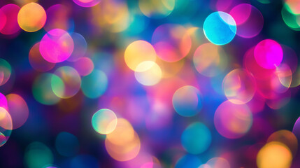 Fototapeta premium Colorful bokeh lights create an enchanting atmosphere during a nighttime celebration
