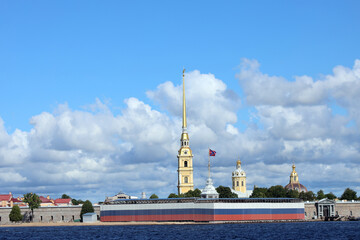 view of the Peter and Paul Fortress (St. Petersburg, Russia) from the Neva