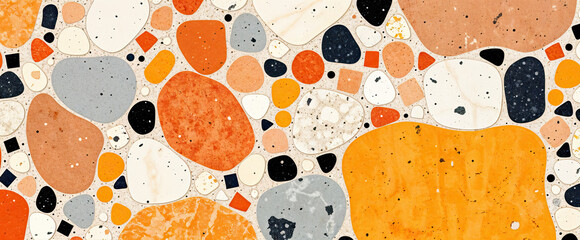 abstract terrazzo pattern colorful stone fragments artistic surface texture modern decorative design