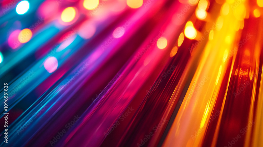Poster colorful abstract light patterns create a vibrant visual experience in a creative space
