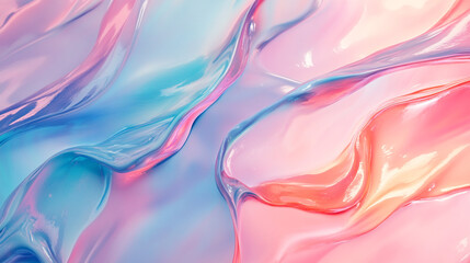 Obraz premium Colorful abstract waves creating a dynamic fluid background with pink and blue hues