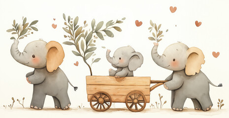 elephants with baby © Monique