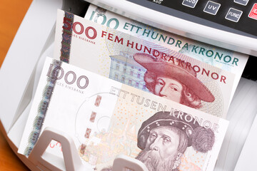 Swedish Crown in the counting machine