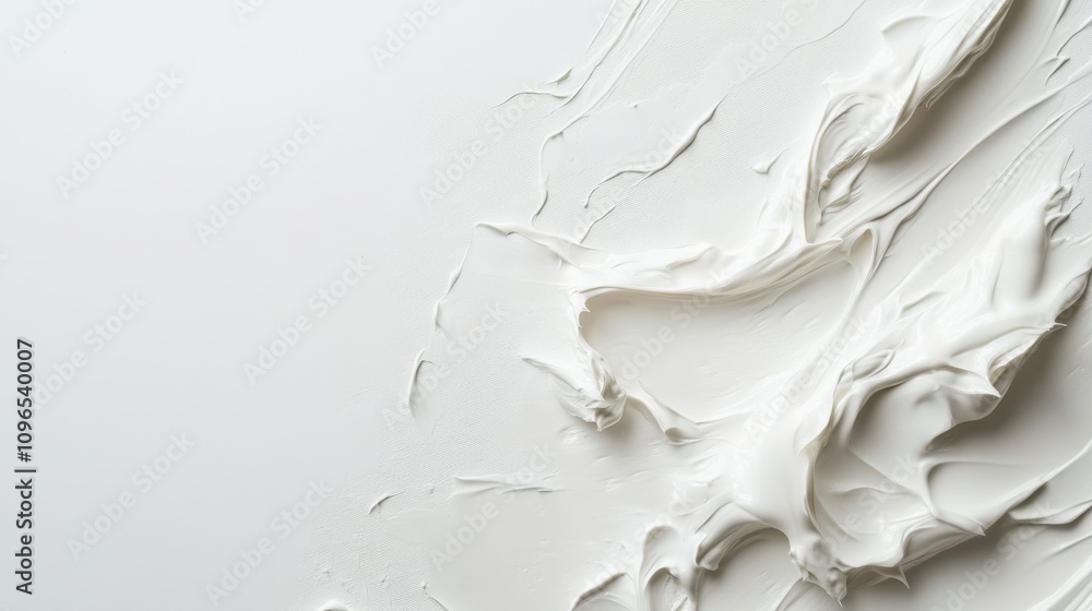 Poster White, creamy texture with swirls and lines, creating a dynamic and abstract pattern