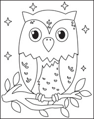 Cute Decorative Owl Coloring Book Pages