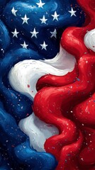 Abstract American Flag Art